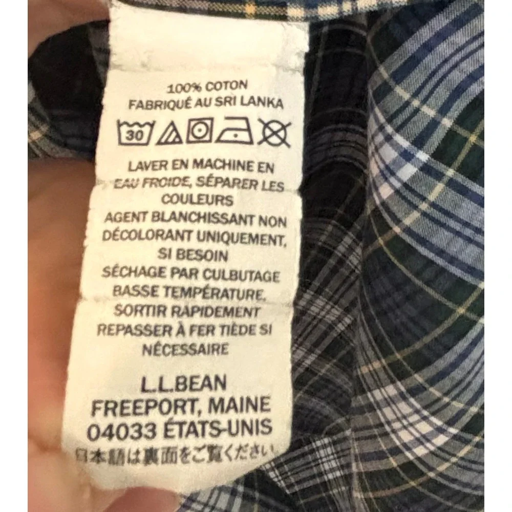 L.L.Bean Mens XL Traditional Fit Plaid Button‎ Down Long Sleeve Shirt